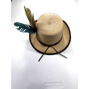 American Hat Makers Monaco Palm Straw Fedora Hat Medium
